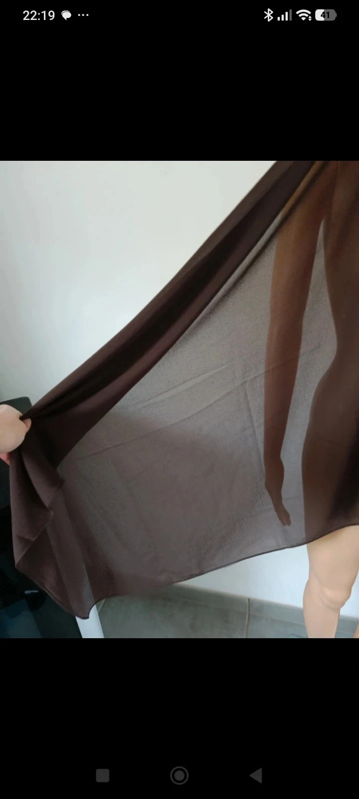 Hijab Khimar longo marrom chocolate 175 × 75 cm – Véu fluido e leve – photo 4